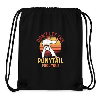 Ne vous laissez pas tromper par la queue de cheval ! Karaté Femme - Sac à cordon recyclé Stanley/Stella - noir - Devant
