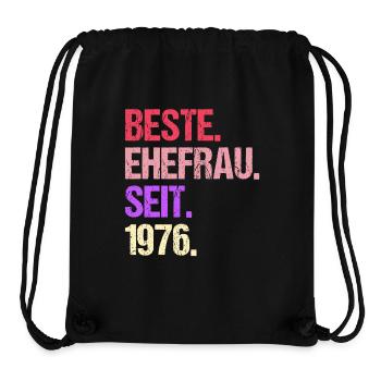 Meilleure épouse de la Saint-Valentin depuis 1976 - Sac à cordon recyclé Stanley/Stella - noir - Devant