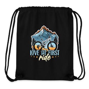 Le cycliste Love At First Ride aime le VTT - Sac à cordon recyclé Stanley/Stella - noir - Devant