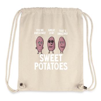 Légumes-racines de patates douces - Sac à cordon recyclé Stanley/Stella - blanc naturel - Devant