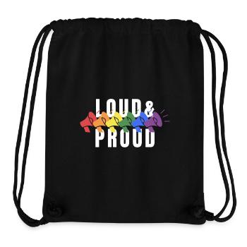 PRIDE Loud and PROUD white - Stanley/Stella recycelter Gym Bag - Schwarz - Vorne