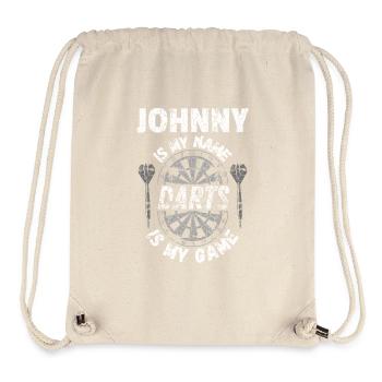 Conception personnalisée du joueur de fléchettes Johnny - Sac à cordon recyclé Stanley/Stella - blanc naturel - Devant