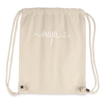 Meyer Herzschlag Familie Nachname Geschenk - Stanley/Stella recycelter Gym Bag - Naturweiß - Vorne