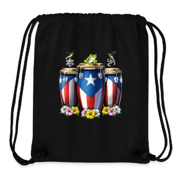 Puerto Rico Boricua Drums - Stanley/Stella Recycled Gym Bag - black - Front
