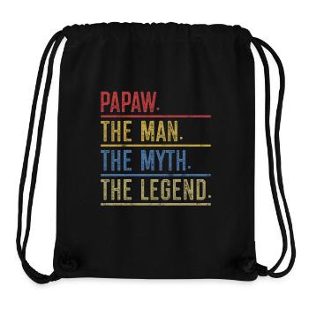 Papa Grand-père disant Papaw L’homme Le mythe La légende - Sac à cordon recyclé Stanley/Stella - noir - Devant