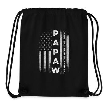 Papa Opa Spruch Papaw The Man The Myth The Legend - Stanley/Stella recycelter Gym Bag - Schwarz - Vorne