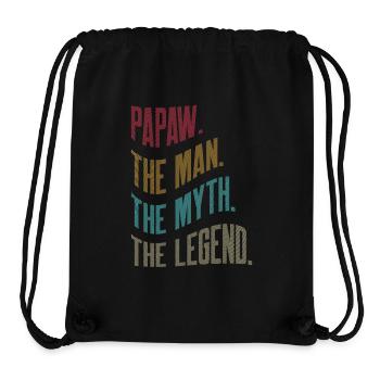 Papa Grand-père disant Papaw L’homme Le mythe La légende - Sac à cordon recyclé Stanley/Stella - noir - Devant