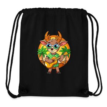 Lunettes de soleil de plage d’été de dessin animé drôle d’antilope - Sac à cordon recyclé Stanley/Stella - noir - Devant