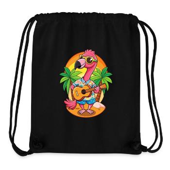 Funny Flamingo Cartoon Summer Beach Sunglasses - Stanley/Stella Recycled Gym Bag - black - Front