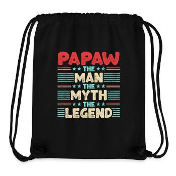 Papa Grand-père Idée Cadeau Papaw Dire Humour Père - Sac à cordon recyclé Stanley/Stella - noir - Devant