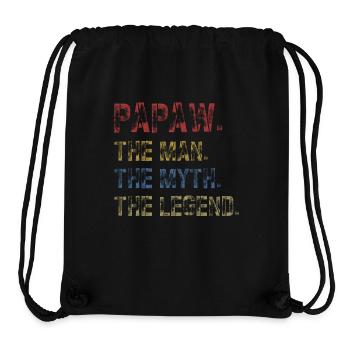 Papa Grand-père disant Papaw L’homme Le mythe La légende - Sac à cordon recyclé Stanley/Stella - noir - Devant