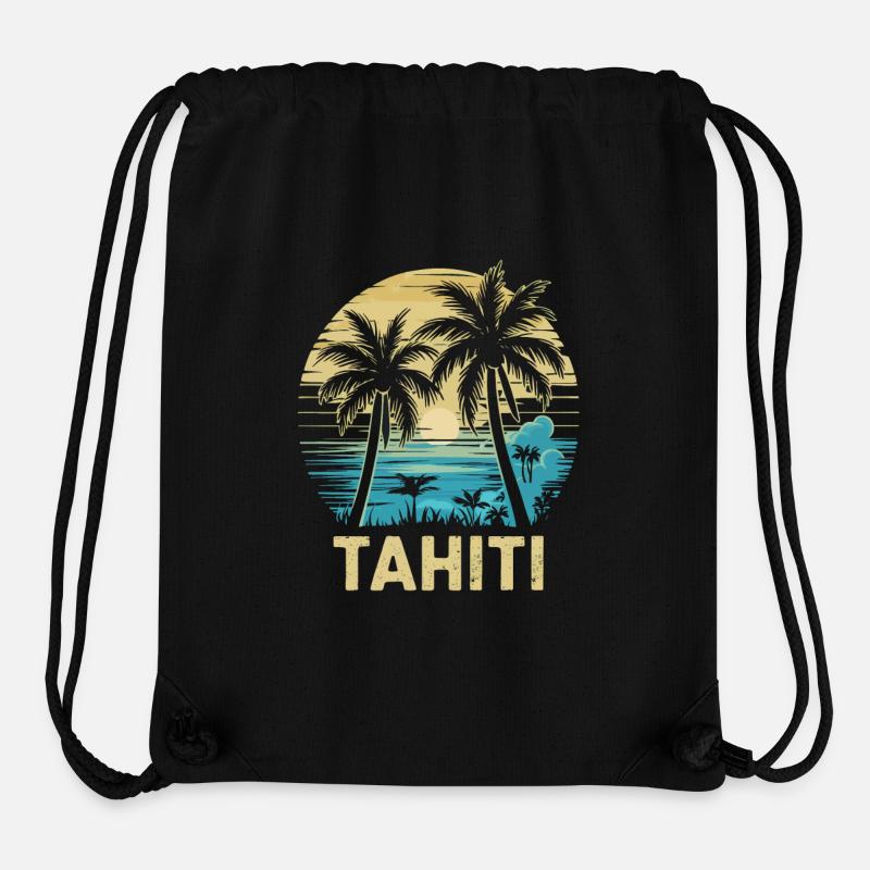 Tahiti, Polynésie française - Sac à cordon recyclé Stanley/Stella - noir