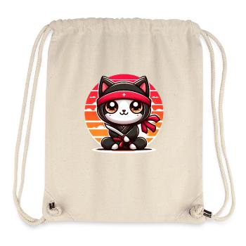 Ninja Katze - Stanley/Stella recycelter Gym Bag - Naturweiß - Vorne