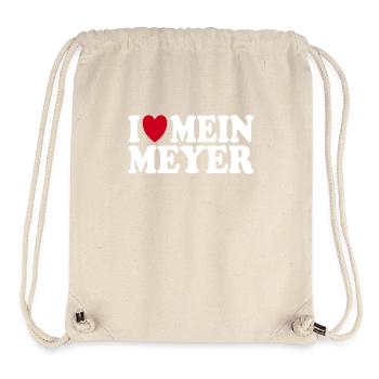 Ich liebe mein Meyer Spruch Familie Geschenkidee - Stanley/Stella recycelter Gym Bag - Naturweiß - Vorne