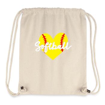 Softball Herz - Stanley/Stella recycelter Gym Bag - Naturweiß - Vorne