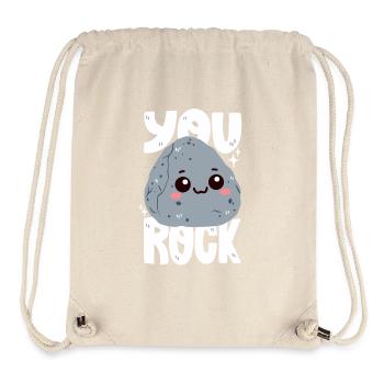 Du rockst! Stein-Wortwitz - Stanley/Stella recycelter Gym Bag - Naturweiß - Vorne