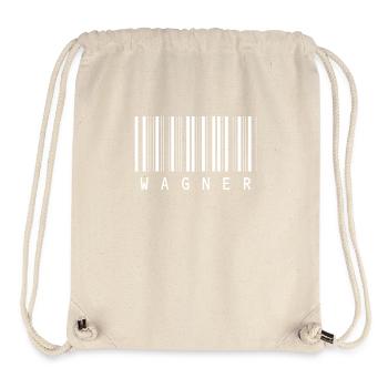 Code-barres du nom de famille Wagner - Sac à cordon recyclé Stanley/Stella - blanc naturel - Devant