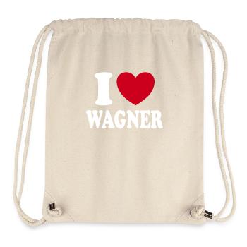J’aime le cœur de Wagner - Sac à cordon recyclé Stanley/Stella - blanc naturel - Devant