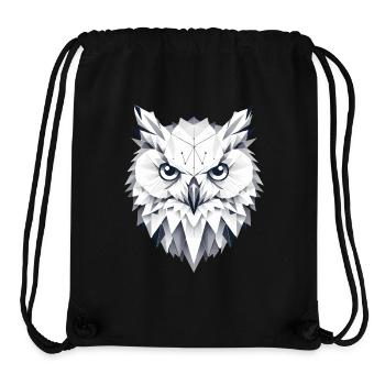 geometrische Schnee-Eule- Polygonen Motiv - Stanley/Stella recycelter Gym Bag - Schwarz - Vorne