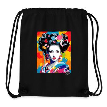 Fantastic Colorful Japanese Geisha - Stanley/Stella Recycled Gym Bag - black - Front
