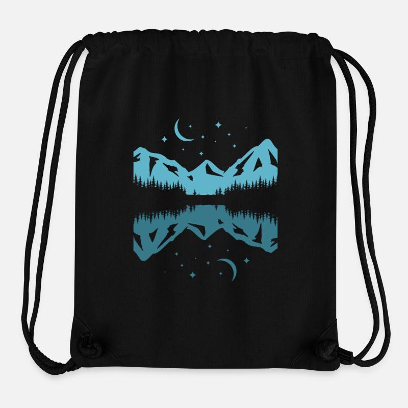 Moonlit Mountain Reflection - Stanley/Stella Recycled Gym Bag - black