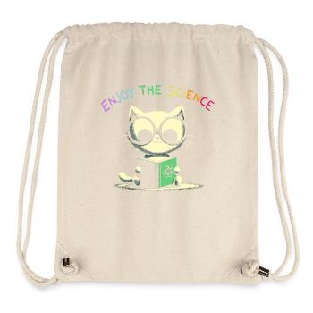 Profitez de la science. Chat d’école mignon. - Sac à cordon recyclé Stanley/Stella - blanc naturel - Devant