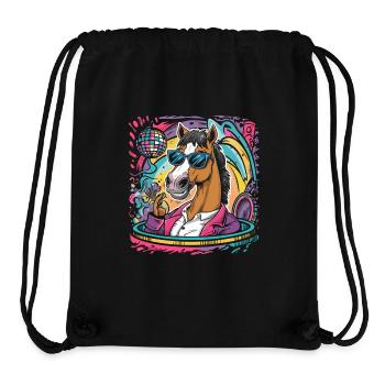 Lustiges Pferd mit Sonnenbrille Discokugel - Stanley/Stella recycelter Gym Bag - Schwarz - Vorne