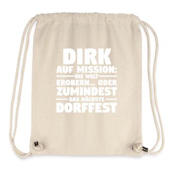 Prénom Dirk - Sac à cordon recyclé Stanley/Stella - blanc naturel - Devant