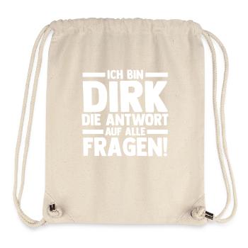 Prénom Dirk - Sac à cordon recyclé Stanley/Stella - blanc naturel - Devant