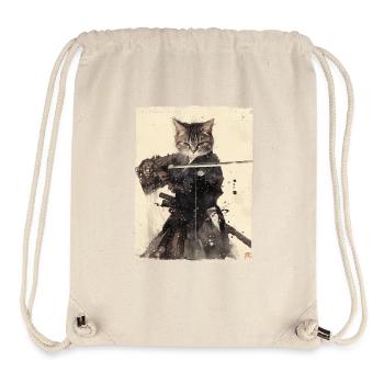 Samurai Cat Kawaii Japanese Ninja Cat - Stanley/Stella Recycled Gym Bag - natural - Front