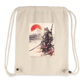 Samurai Cat Kawaii Japanese Ninja Cat - Stanley/Stella Recycled Gym Bag - natural - Front