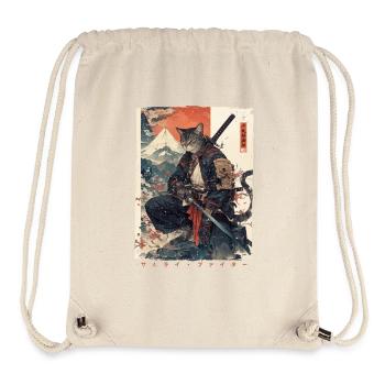 Samurai Cat Kawaii Japanese Ninja Cat - Stanley/Stella Recycled Gym Bag - natural - Front