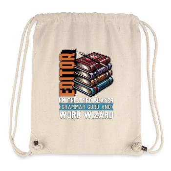 Éditeur de livres Je suis le professeur d’anglais Typo Slayer - Sac à cordon recyclé Stanley/Stella - blanc naturel - Devant