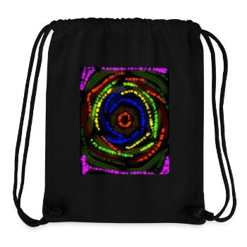 Concentric Colored Lines, Abstract Drawing - Stanley/Stella Recycled Gym Bag - black - Front