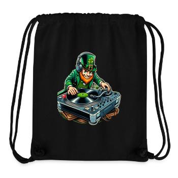 DJ Leprechaun (Leprechaun irlandais) - Sac à cordon recyclé Stanley/Stella - noir - Devant