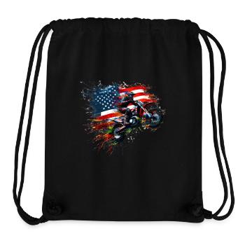 Independence Day Motocross American Flag - Stanley/Stella Recycled Gym Bag - black - Front