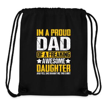 Proud Dad of a Freaking Awesome Daughter Tee - Stanley/Stella Recycled Gym Bag - black - Front
