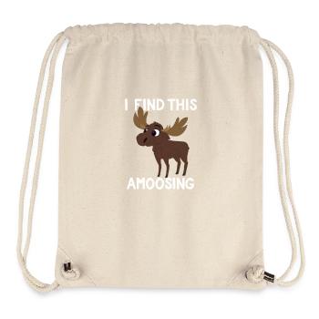 Ich finde dieses Amoosing T-Shirt - Funny Moose Amüsant - Stanley/Stella recycelter Gym Bag - Naturweiß - Vorne