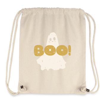 Retro vintage Text Boo in gold. Halloween Ghost - Stanley/Stella recycelter Gym Bag - Naturweiß - Vorne