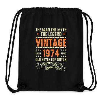 1974 Jubiläumsgeschenk Jahrgang 1974 Vintage 1974 - Stanley/Stella recycelter Gym Bag - Schwarz - Vorne