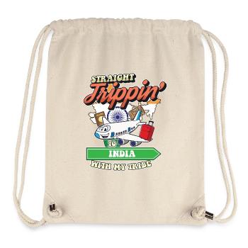 Straight Trippin' To India With My Tribe Family - Stanley/Stella recycelter Gym Bag - Naturweiß - Vorne
