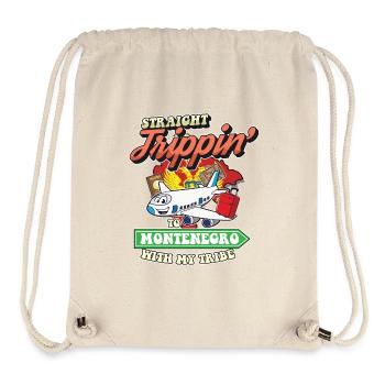 Straight Trippin To Montenegro With My Tribe - Stanley/Stella recycelter Gym Bag - Naturweiß - Vorne