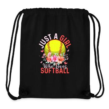 Juste une fille qui aime l’équipe de baseball de softball - Sac à cordon recyclé Stanley/Stella - noir - Devant