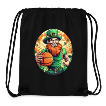 St. Patrick's Day Kleeblatt Basketball - Stanley/Stella recycelter Gym Bag - Schwarz - Vorne