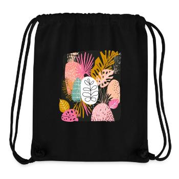 Bunte Tropische Blätter Abstrakte Kunst - Stanley/Stella recycelter Gym Bag - Schwarz - Vorne