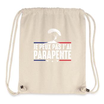 Je Peux Pas J'ai parapente Parachute parachutist - Sac à cordon recyclé Stanley/Stella - blanc naturel - Devant