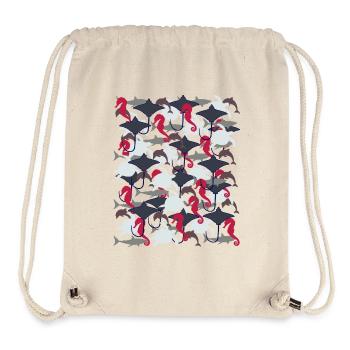 Rochen Hai Delfin Meeresschildkröte Seepferdchen - Stanley/Stella recycelter Gym Bag - Naturweiß - Vorne