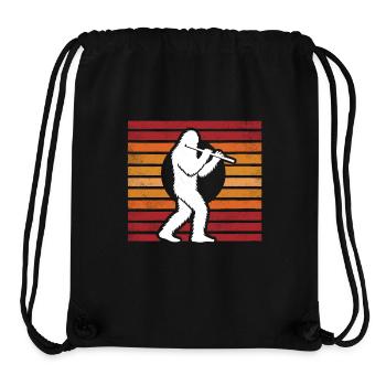 Flûte traversière Sasquatch Bigfoot Sunset Vintage - Sac à cordon recyclé Stanley/Stella - noir - Devant
