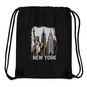 New York City, USA, America - Stanley/Stella Recycled Gym Bag - black - Front