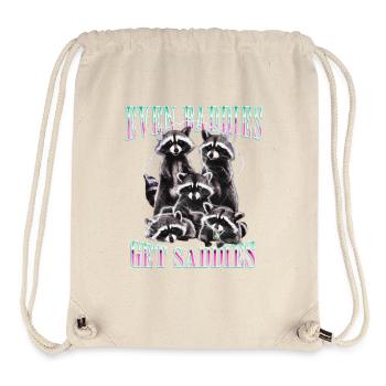 Auch Bösewichte werden Traurige Grafik Waschbär Lustig - Stanley/Stella recycelter Gym Bag - Naturweiß - Vorne